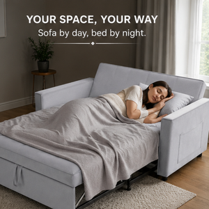 Convertible Velvet Sleeper <b>Sofa</b> <b>Bed</b>, 55.2-Inch Multifunctional | <b>Sofa</b> with Sponge Filling, Storage Compartment & Comfortable - Product Image 4