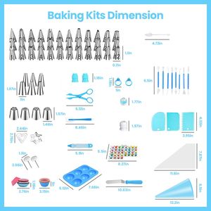Ensemble de 236 pièces pour la décoration de gâteaux, embouts en acier inoxydable, poches à douille, moules à biscuits, matériaux sûrs et durables - Product Image 2