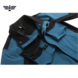 Veste de travail haute visibilité pour homme, bleu noir, polyester respirant, coupe-vent, vêtement d'extérieur, type uniforme, impression sérigraphique tendance - Product Image 5