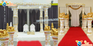 Mandap tradicional de elefante con temática de boda de la India real, mandalas de elefante colmillo para boda - Product Image 2