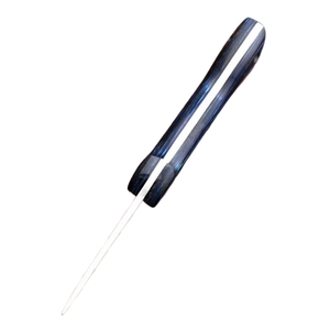 มีดสกินเนอร์ทำมือจากเหล็กกล้าไร้สนิม ใบมีดแบบ Fixed Blade พร้อมด้ามจับไม้และทองเหลืองแบบฝังลายโมเสก พร้อมปลอกหนัง - Product Image 6
