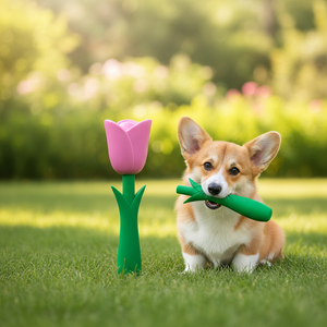 Nuovi Prodotti per Animali Domestici: Giocattolo da Masticare Ecologico e Non Tossico a Forma di Tulipano e Rosa in Lattice per San Valentino - Product Image 2