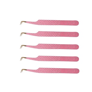 Customized Professional Salon Stainless Steel Eyelash Tweezers with Precision Smooth Tip for Excellent <b>Grip</b> Control Model 535.0 - Product Image 4