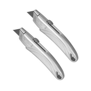 Set di 2 Taglierini Retrattili con Corpo in Lega di Alluminio, Lame SK5, Impugnatura a 3 Posizioni, 5 Lame, Taglierino Professionale Retrattile - Product Image 6