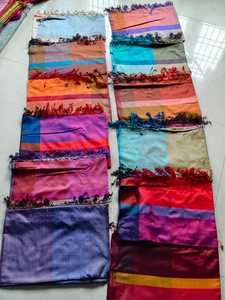 100% pure <b>silk</b> colour block <b>scarf</b> - Product Image 1