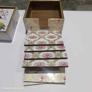 ที่รองแก้วไม้พิมพ์ลายดีไซน์ใหม่ชุดที่รองแก้วชากาแฟรูปทรงสี่เหลี่ยมทำจากไม้ออกแบบอย่างสวยงาม - Product Image 5