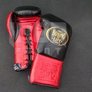 Hot Selling Customizable No Boxing No Life Boxing Gloves Professional Laced Top Grade Cowhide Leather Thick 4-Layer Padding - Product Image 1
