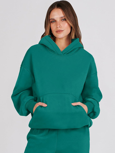 Conjunto de chándal de terciopelo personalizado de gran venta para mujer, talla grande, con sudadera con cremallera y pantalón jogger, patrón liso, conjunto de 2 piezas, traje de terciopelo - Product Image 6