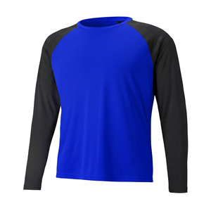 Camiseta de Béisbol de Manga Larga para Hombre, Cuello Redondo, Bloques de Color, Absorbe la Humedad, Poliéster, Corte Regular, Ropa para Adultos - Product Image 5