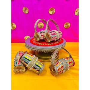 Decoración de boda con dholkis colgantes para la noche de Henna india y pakistaní, ceremonia de Mehendi, Haldi y Nikkah, colores personalizables - Product Image 2