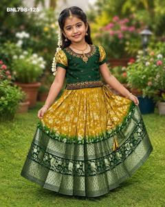 Excellent Quality Pure Silk with Weaving work & Shaded Lehenga-Taffeta Silk Choli & <b>Net</b> <b>Dupatta</b> Supplier from India - Product Image 3