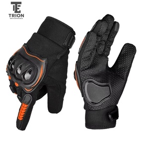 Gants de moto en cuir pour l'hiver, gants de motocross à doigts entiers, compatibles avec les écrans tactiles, antidérapants, respirants, unisexes, avec sangle de poignet réglable - Product Image 1