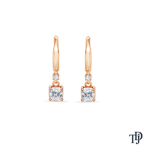 10K <b>Gold</b> Cushion Cut Lab Grown Diamond <b>Dangle</b> <b>Earrings</b> - Product Image 5