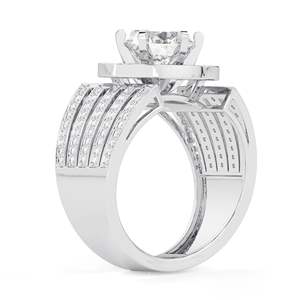 Anillo de Compromiso de Oro Rosa con Diamante Cultivado en Laboratorio de Corte Redondo, Estilo Único y Elegante para Mujer - Product Image 5