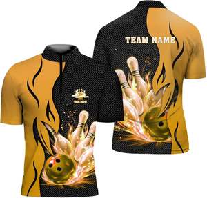 Custom Quick Dry 100% Polyester <b>Bowling</b> Polo T-shirt Sublimation Polo Shirts for Men - Product Image 4