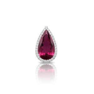 Luxury Women 925 Silver <b>Ruby</b> Pendant <b>Necklace</b> Pear Cut Water Drop Shape Wedding Jewelry - Product Image 3