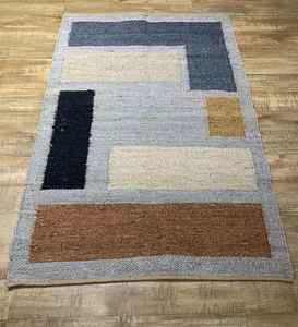 พรมปูพื้นสไตล์โมเดิร์นลายเรขาคณิต ทำจากปอกระเจา เป็นมิตรกับสิ่งแวดล้อม ป้องกันแบคทีเรีย เหมาะสำหรับห้องนั่งเล่น ห้องนอน ตกแต่งภายในบ้าน หรือใช้เป็นพรมละหมาด - Product Image 3