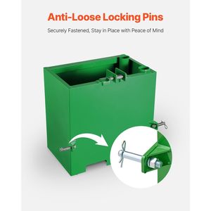 Contenitore per Zavorra Resistente alla Corrosione, a 3 Punti, Categoria 1, per Trattore, Capacità di Carico 800 libbre, con Ricevitore Gancio Traino da 2 Pollici, Scatola Zavorra Spessa - Product Image 6