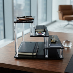 Modern Clear Acrylic Portable Detachable Multi-Tier Cosmetic Display Stand for Beauty Store Counter-Top Makeup Organizer - Product Image 1