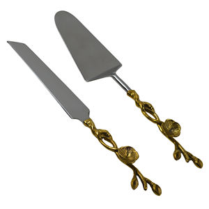 Ensemble de couteaux à fromage en métal argenté avec manche fleuri, style tendance, pour restaurants et hôtels, couteaux à beurre - Product Image 2