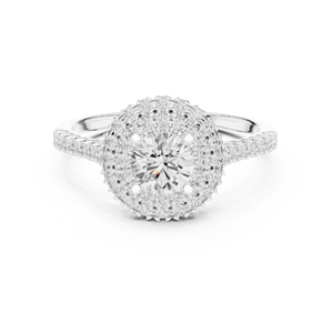 Anillo de Compromiso de Oro Blanco de 14K con Diamante Cultivado en Laboratorio, Corte Redondo, para Mujer |   Diamante Cultivado Nuevo - Product Image 1
