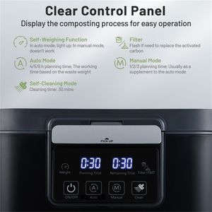 Composter Elettrico da 4 L con Display LED e 2 Filtri a Carbone Attivo, Elettrodomestico da Cucina con Coperchio - Product Image 6