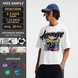 T-shirt blanc surdimensionné pour homme avec imprimé graphique cyberpunk, style streetwear, manches courtes, col rond, tissu jersey 100% coton - Product Image 5
