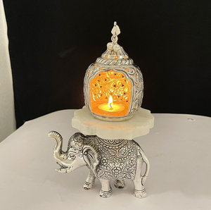 Exquisite Handmade Metal <b>Elephant</b> Candle Holder With <b>Decorative</b> Lantern For Chinese New Year Luxury Gift - Product Image 2