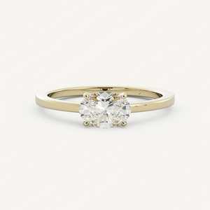 Diamond <b>Engagement</b> <b>Rings</b> 14k 18k Solid Gold East West <b>Oval</b> Cut Lab Grown Prong Set 1.5mm Luxury Solitaire Wedding Band Wholesale - Product Image 1