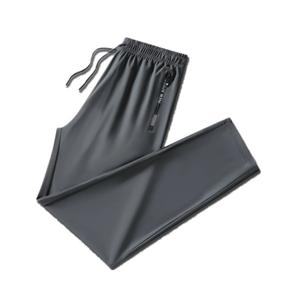 Pantalon de course décontracté en toile légère, respirant, à séchage rapide, avec fermeture éclair et cordon de serrage, idéal pour l'hiver - Product Image 4