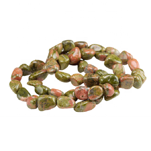 สร้อยข้อมือคริสตัล Unakite Tumbled อินเดีย,เครื่องประดับอัญมณีธรรมชาติของขวัญสำหรับผู้ชายและผู้หญิงกำไลทำสมาธิ - Product Image 3