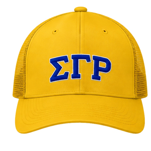 Casquette de baseball Sigma Gamma Rho pour femmes, personnalisée et brodée, style trucker, avec dos en maille, réglable, décontractée - Product Image 1