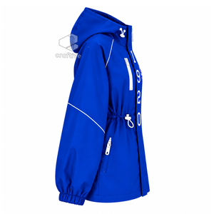 Chaqueta Impermeable Azul con Capucha para Mujer de la Hermandad Zeta Phi Beta, Cortavientos con Cierre Completo, Cintura Ajustable con Cordón, Chaqueta Anorak para Exteriores - Product Image 3