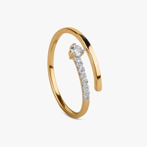 Stackable Bypass Rings Minimalist Dainty Solitaire Open <b>Gap</b> Ring Custom 14K 18K Solid Gold Floating Lab Grown Diamond Jewelry - Product Image 1