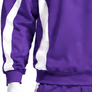 เสื้อสเวตเชิ้ตคอกลมสีม่วงตัดต่อผ้าแบบคอนทราสต์สำหรับผู้ชาย แขนยาว สวมใส่สบาย เหมาะสำหรับออกกำลังกาย ฟิตเนส เทรนนิ่ง และเล่นกีฬา - Product Image 6