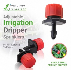 JIVANDHARA IRRIGATION - Microgoteador de 8 orificios para plantas en maceta, color rojo y negro, ajustable, de plástico duradero, 1/4 para riego - Product Image 6