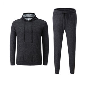 Conjunto Deportivo con Capucha para Hombre, Sudadera de Manga Larga de Color Sólido con Pantalones con Cordón, Ropa Casual de Otoño - Product Image 1