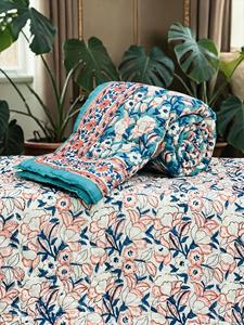 Handcrafted Cotton <b>Block</b> <b>Printed</b> Bed Quilts Washable All-Season Vintage Design OEM Custom Wholesale Manufacturer Global Export - Product Image 3