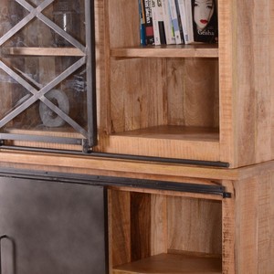 Aparador Vandana Autumn Comfort pequeño de metal y madera maciza de mango con diseño distintivo - Product Image 5