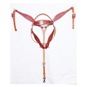 Collar de cabeza occidental vintage couro con herrajes de latón macizo Marca personalizada headstalls occidentales para caballos - Product Image 4