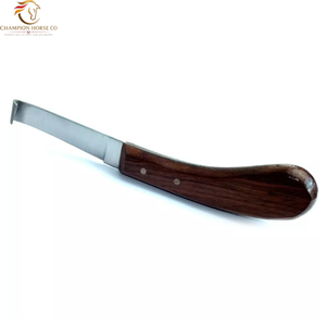 Cuchillo para pezuñas con hoja de acero inoxidable y mango de madera, instrumento veterinario para pezuñas de caballos y vacas - Product Image 1