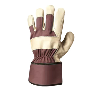 Guantes de Trabajo de Cuero Marrón Oscuro, con Puño Elástico hasta la Muñeca, Estilo Sencillo para Exteriores, Uso en Invierno - Product Image 2