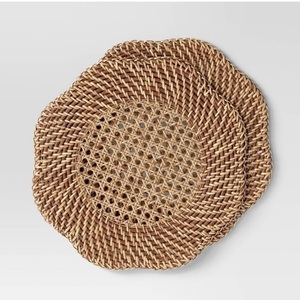 Assiette de présentation ronde en rotin naturel tressé, faite à la main, écologique, de luxe, pour table à manger, décoration rustique pour la maison, vente en gros - Product Image 6