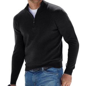 Suéter de Punto Blanco para Mujer, Cuello Alto, Cierre de Cremallera, Manga Larga, Casual, Invierno, Color Sólido, 100% Algodón, Corte Regular - Product Image 2