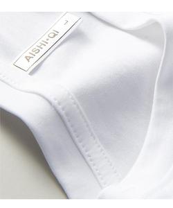 Unisex V-Neck <b>T</b>-<b>Shirt</b> White Short Sleeve Breathable 100% Cotton Regular Fit All Seasons Solid Color Pullover Top - Product Image 3