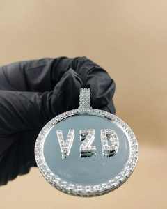 Pendentif personnalisé avec logo et nom en moissanite VVS, bijoux hip-hop, pendentif en argent 925, pendentif cercle bling pour rappeur, cadeau d'anniversaire - Product Image 3