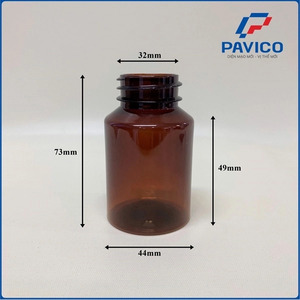 Medicine Pavico OEM / ODM 60ml Custom Color Vietnam Round Heat Transfer Printing PET DV60 <b>Plastic</b> <b>Jars</b> - Product Image 1