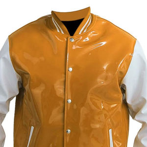 Chaqueta Varsity Unisex de Diseño en Cuero PVC con Cuello Alto y Logotipo Frontal, Ropa Urbana de Alta Calidad a Precio de Mayoreo - Product Image 5