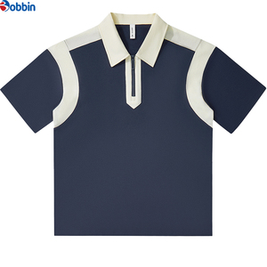 <span class=keywords><strong>Polo</strong></span> pour <span class=keywords><strong>homme</strong></span> à <span class=keywords><strong>manches</strong></span> <span class=keywords><strong>courtes</strong></span>, color-block, avec fermeture éclair, séchage rapide, tricoté, décontracté, <span class=keywords><strong>blanc</strong></span> et bleu marine, respirant - Product Image 5