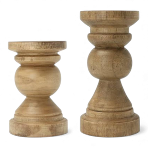 Figurine géométrique contemporaine en bois, forme circulaire superposée, design poli écologique pour accents de maison modernes MULTI CRAFT - Product Image 4
